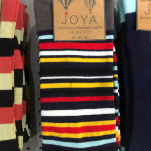 Mens Bamboo Socks - Grey Multi Stripe