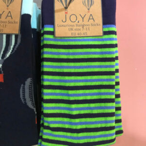 Mens Bamboo Socks - Green stripe
