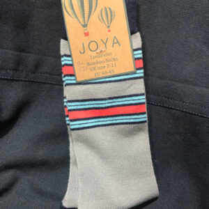 Mens Bamboo Socks - Grey with stripe