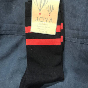 Mens Bamboo Socks - Black Red Stripe