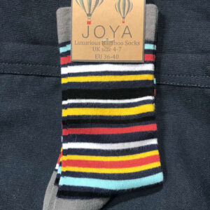 Womens Bamboo Socks - Grey Multi Stripe