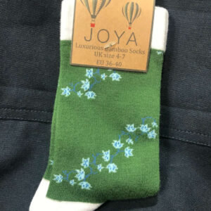 Womens Bamboo Socks - Green Floral
