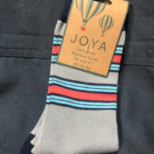 Womens Bamboo Socks - Grey Stripe