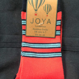 Womens Bamboo Socks - Red stripe