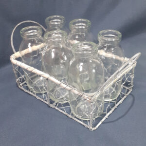 Wire Basket with 6 mini bottles