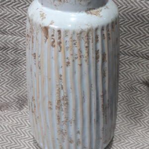 Tall Ribbed Vase (Sky)