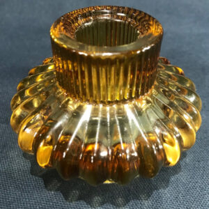 Duo Glass Candleholder (Amber)