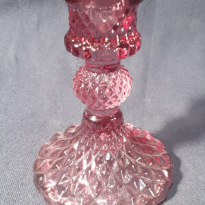 Harlequin Glass Candlestick (Amethyst)
