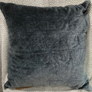 Stonewash Velvet Cushion (Charcoal)
