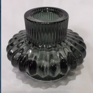 Duo Glass Candleholder (Grey)