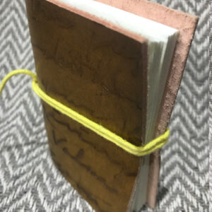 Mini Leather Cover Notebook (Script Pattern)