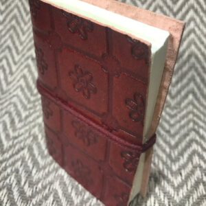 Mini Leather Cover Notebook (Flower Tile)