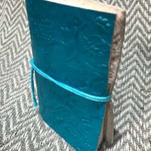 Mini Leather Cover Notebook (Blue Pattern)